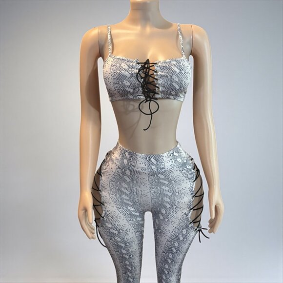 Snake Print Women 2 Piece Outfits - Picture 12 of 12